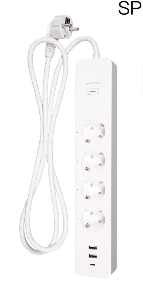 Խելացի երկարացման լար + 3 USB